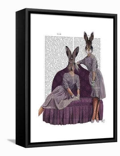 Rabbits in Purple-Fab Funky-Framed Stretched Canvas