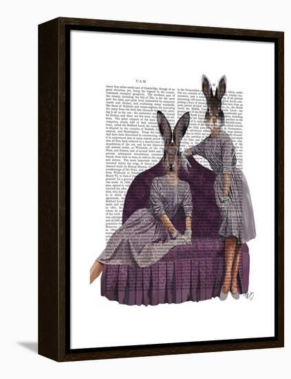 Rabbits in Purple-Fab Funky-Framed Stretched Canvas