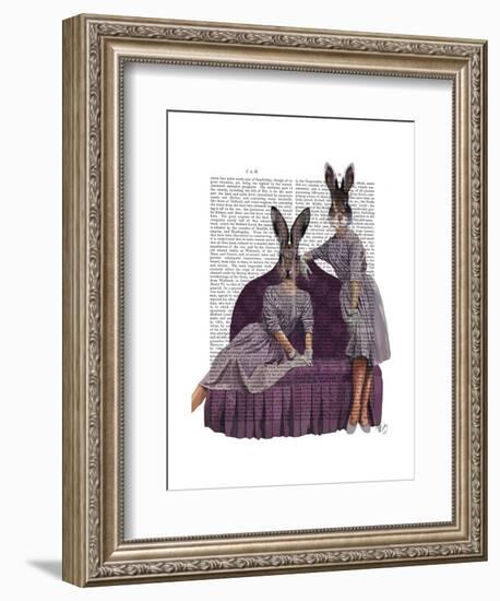 Rabbits in Purple-Fab Funky-Framed Art Print