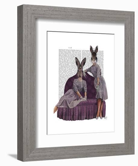 Rabbits in Purple-Fab Funky-Framed Art Print