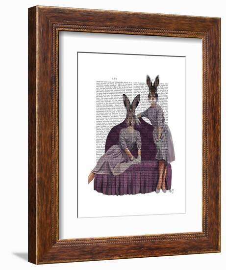 Rabbits in Purple-Fab Funky-Framed Art Print