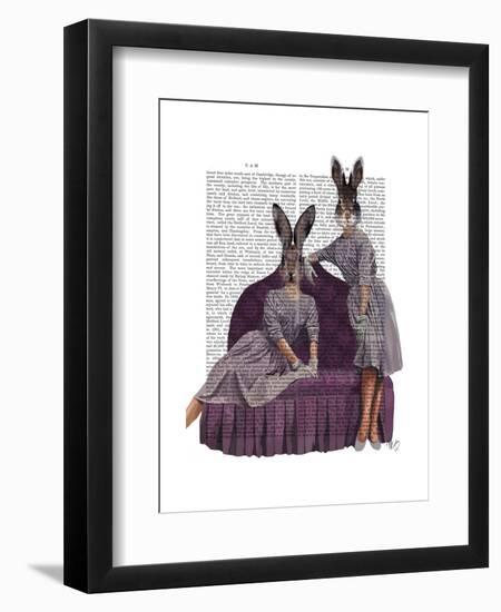 Rabbits in Purple-Fab Funky-Framed Art Print