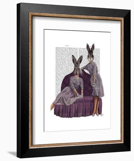 Rabbits in Purple-Fab Funky-Framed Art Print