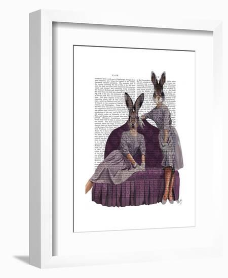 Rabbits in Purple-Fab Funky-Framed Art Print