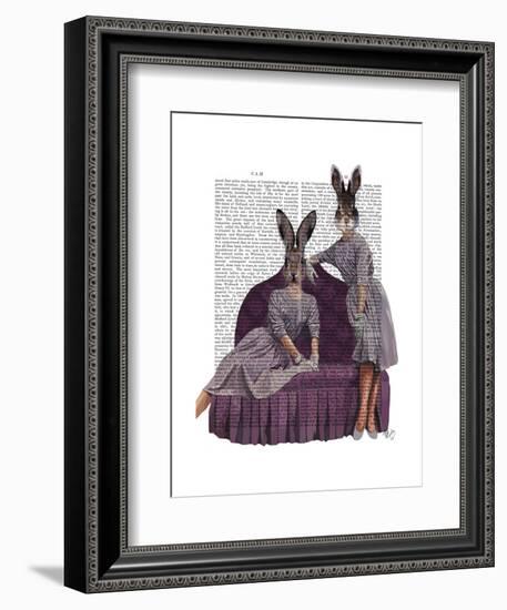 Rabbits in Purple-Fab Funky-Framed Art Print