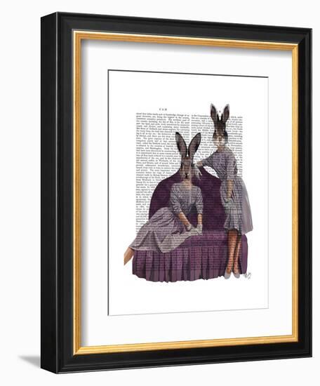 Rabbits in Purple-Fab Funky-Framed Art Print