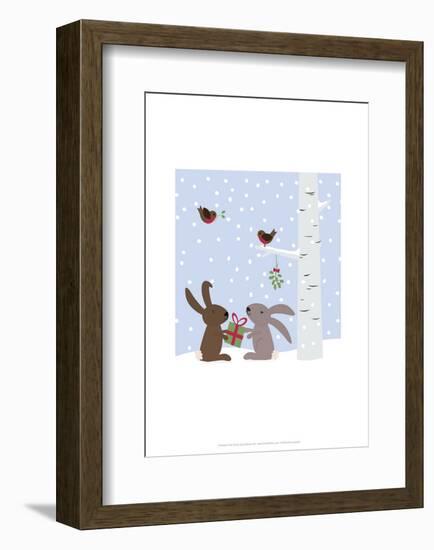 Rabbits in the Snow - Wink Designs Contemporary Print-Michelle Lancaster-Framed Giclee Print