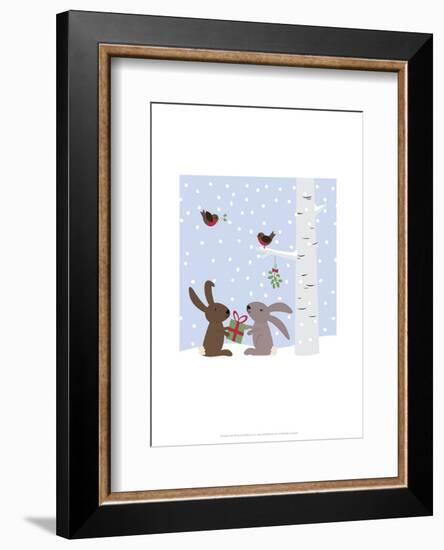 Rabbits in the Snow - Wink Designs Contemporary Print-Michelle Lancaster-Framed Giclee Print