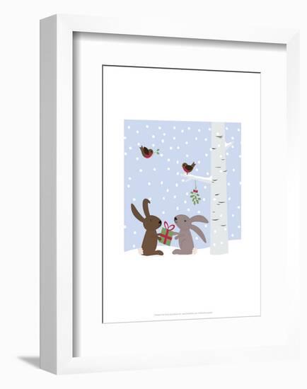 Rabbits in the Snow - Wink Designs Contemporary Print-Michelle Lancaster-Framed Giclee Print