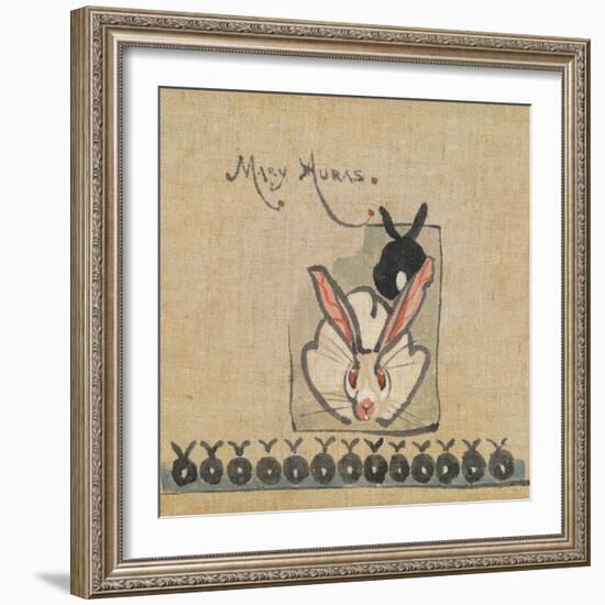 Rabbits - Miss Auras (Pencil & W/C on Paper)-Joseph Crawhall-Framed Giclee Print