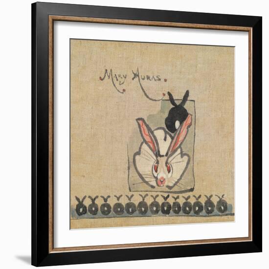 Rabbits - Miss Auras (Pencil & W/C on Paper)-Joseph Crawhall-Framed Giclee Print