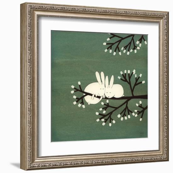 Rabbits on Marshmallow Tree-Kristiana Pärn-Framed Art Print