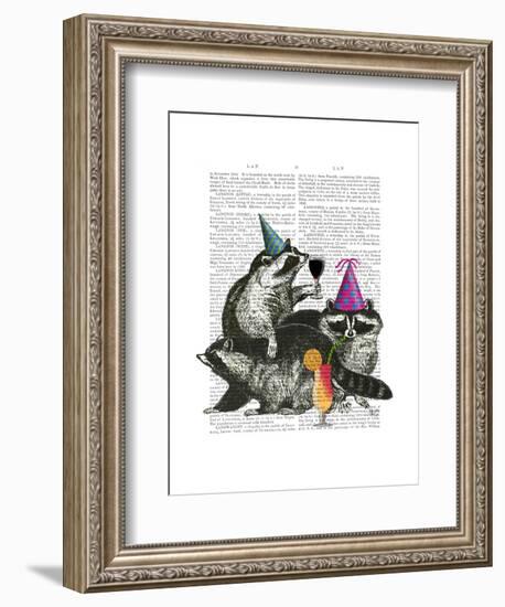 Raccoon Party-Fab Funky-Framed Art Print