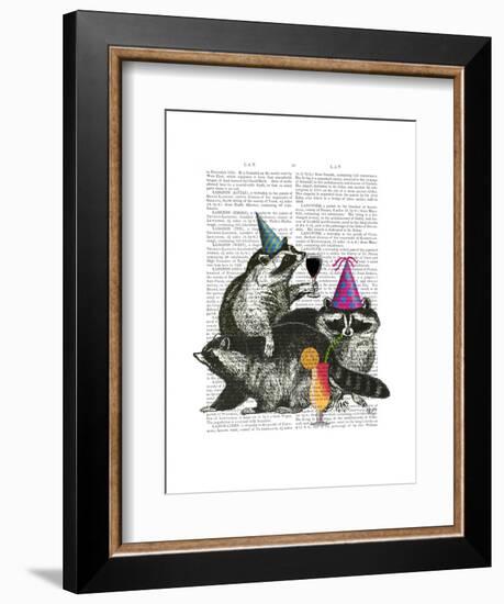 Raccoon Party-Fab Funky-Framed Art Print