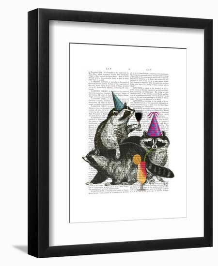 Raccoon Party-Fab Funky-Framed Art Print