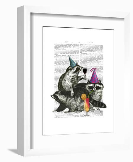 Raccoon Party-Fab Funky-Framed Art Print