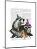 Raccoon Party-Fab Funky-Mounted Art Print