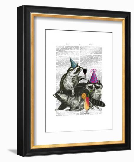 Raccoon Party-Fab Funky-Framed Art Print