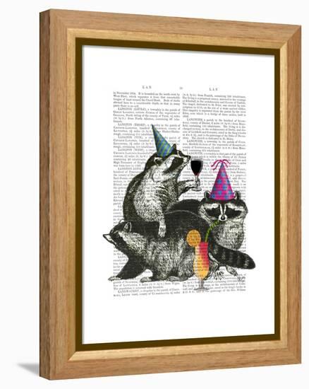 Raccoon Party-Fab Funky-Framed Stretched Canvas