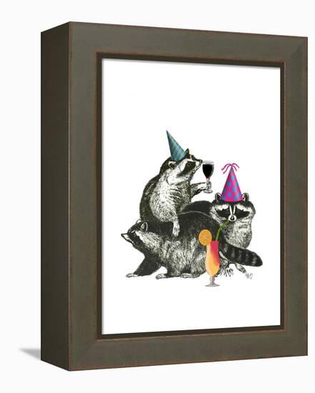 Raccoon Party-Fab Funky-Framed Stretched Canvas