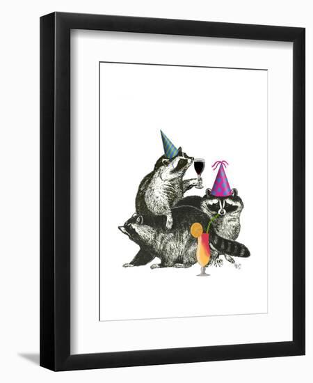 Raccoon Party-Fab Funky-Framed Art Print