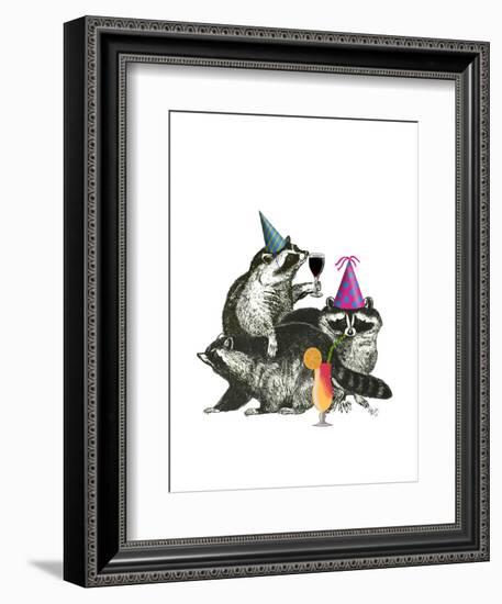 Raccoon Party-Fab Funky-Framed Art Print