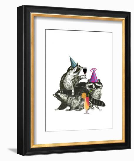 Raccoon Party-Fab Funky-Framed Art Print