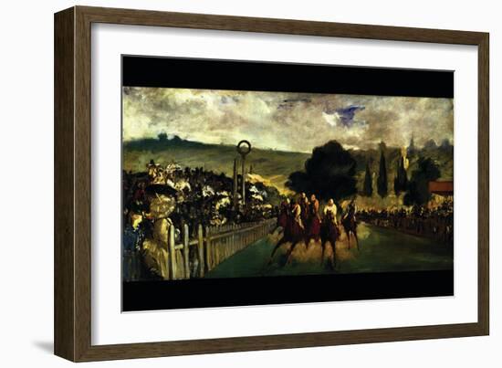 Race At Longchamp By Edouard Manet-Edouard Manet-Framed Art Print