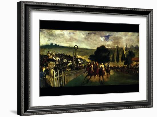 Race At Longchamp By Edouard Manet-Edouard Manet-Framed Art Print