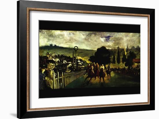 Race At Longchamp By Edouard Manet-Edouard Manet-Framed Art Print