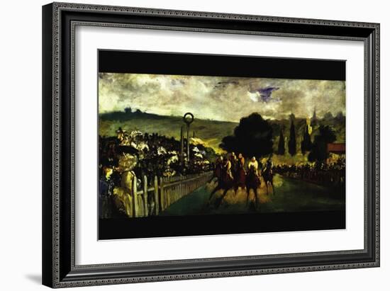 Race At Longchamp By Edouard Manet-Edouard Manet-Framed Art Print