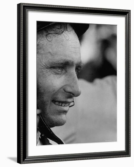 Race Car Driver Juan Manuel Fangio at the Grand Prix-Stan Wayman-Framed Premium Photographic Print