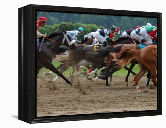 Race Horses in Action, Saratoga Springs, New York, USA-Lisa S^ Engelbrecht-Framed Premier Image Canvas