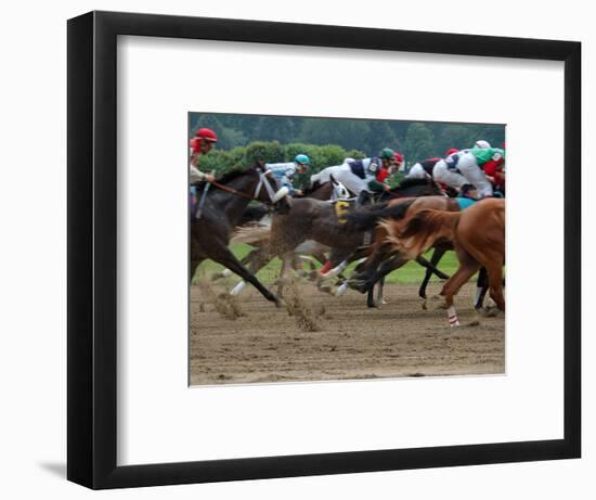 Race Horses in Action, Saratoga Springs, New York, USA-Lisa S^ Engelbrecht-Framed Photographic Print