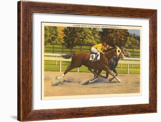 Race Horses, Saratoga Springs, New York-null-Framed Art Print