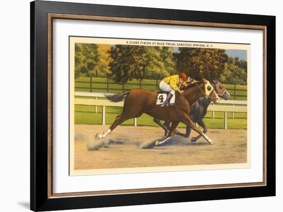 Race Horses, Saratoga Springs, New York-null-Framed Art Print