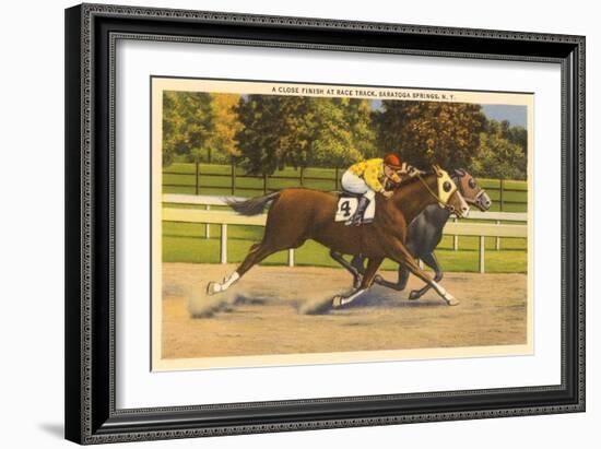 Race Horses, Saratoga Springs, New York-null-Framed Art Print