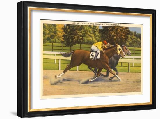 Race Horses, Saratoga Springs, New York-null-Framed Art Print