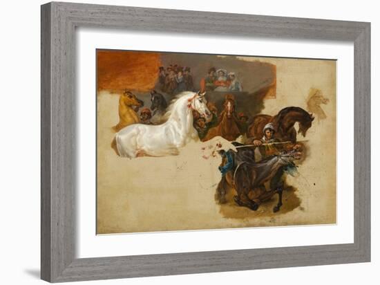 Race of the Riderless Horses, C.1820 (Oil on Canvas)-Emile Jean Horace Vernet-Framed Giclee Print