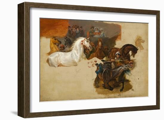 Race of the Riderless Horses, C.1820 (Oil on Canvas)-Emile Jean Horace Vernet-Framed Giclee Print