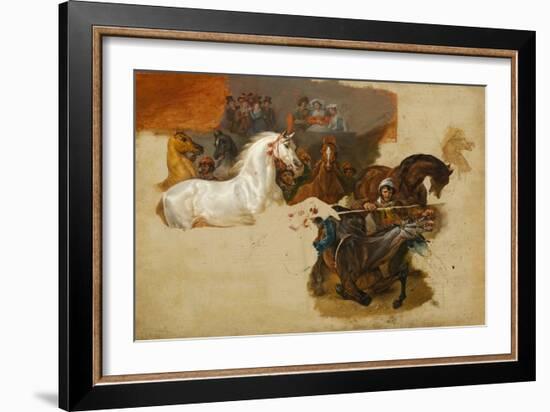 Race of the Riderless Horses, C.1820 (Oil on Canvas)-Emile Jean Horace Vernet-Framed Giclee Print