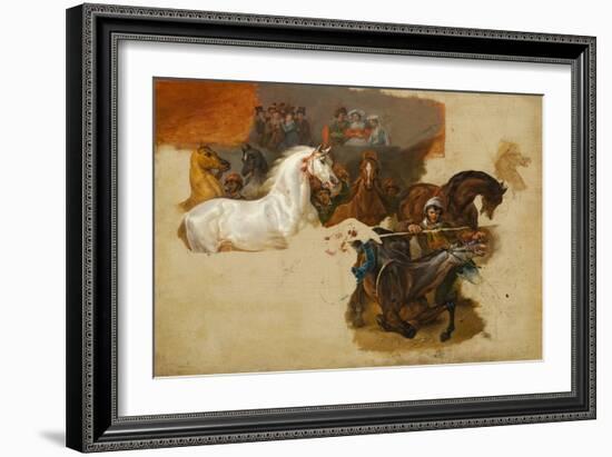 Race of the Riderless Horses, C.1820 (Oil on Canvas)-Emile Jean Horace Vernet-Framed Giclee Print