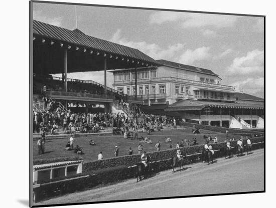 Race Track and Stands with Clubhouse with Casino at Right-Francis Miller-Mounted Photographic Print
