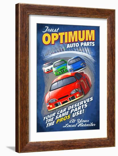 Race Track - Vintage Sign-Lantern Press-Framed Art Print