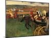 Racecourse, Amateur Jockeys Near a Carriage-Edgar Degas-Mounted Art Print