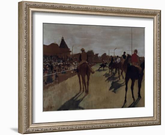 Racehorses at the Grandstand, c.1866-Edgar Degas-Framed Giclee Print