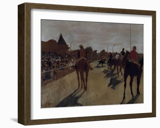 Racehorses at the Grandstand, c.1866-Edgar Degas-Framed Giclee Print