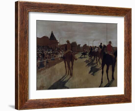 Racehorses at the Grandstand, c.1866-Edgar Degas-Framed Giclee Print