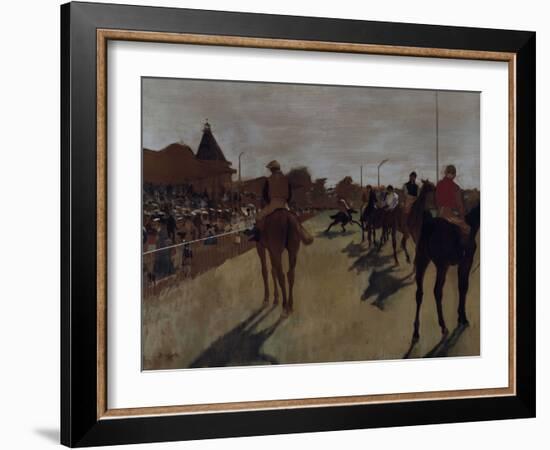 Racehorses at the Grandstand, c.1866-Edgar Degas-Framed Giclee Print