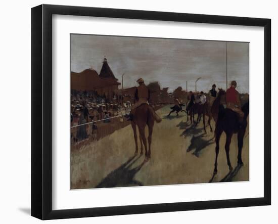 Racehorses at the Grandstand, c.1866-Edgar Degas-Framed Giclee Print